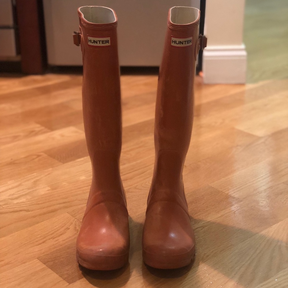 Orange Hunter Rain Boots (Knee High)